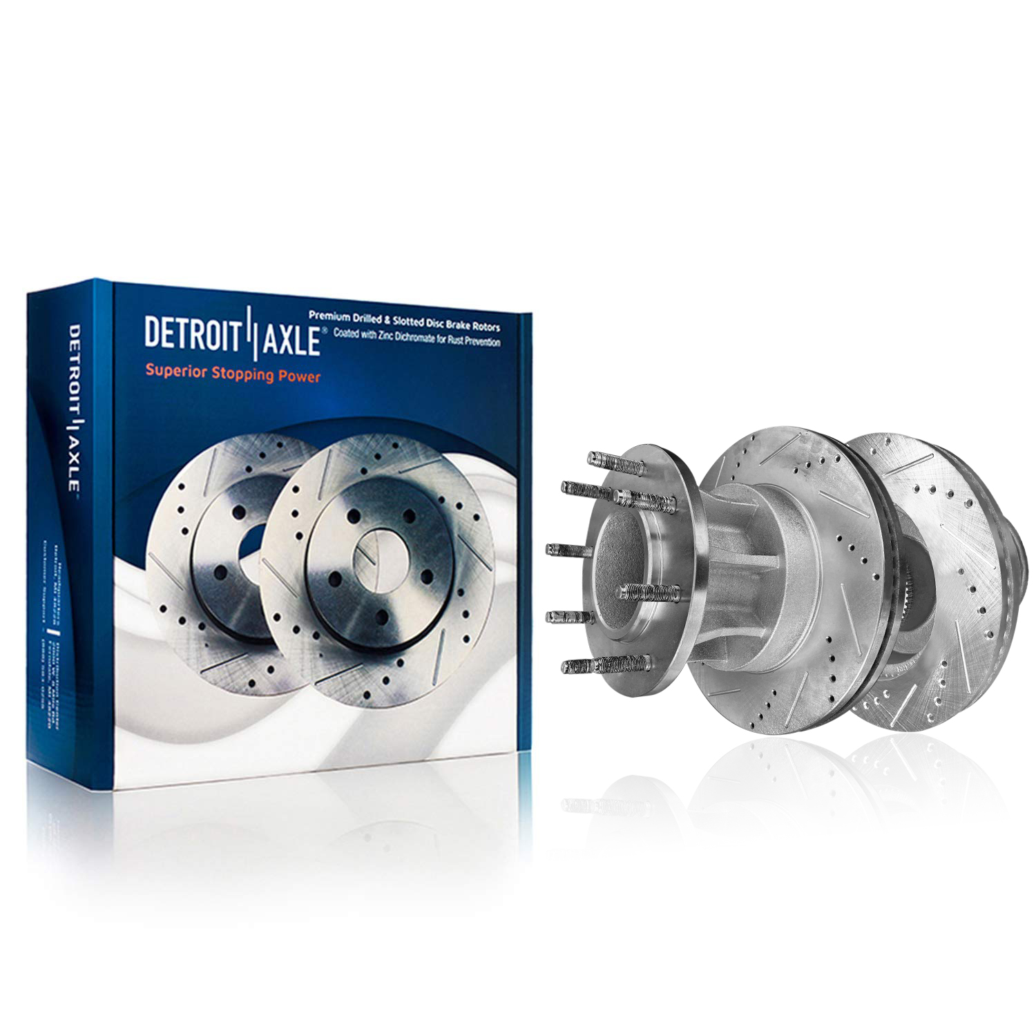 Detroit Axle - 4WD Front  Rear Drilled Rotors Brake Pads for F-250 F-350 SD — image 4