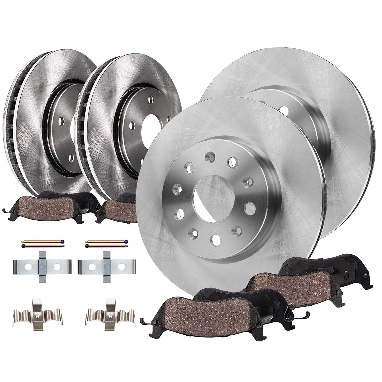 8pc Front & Rear Disc Rotors and Ceramic Brake Pads Kit