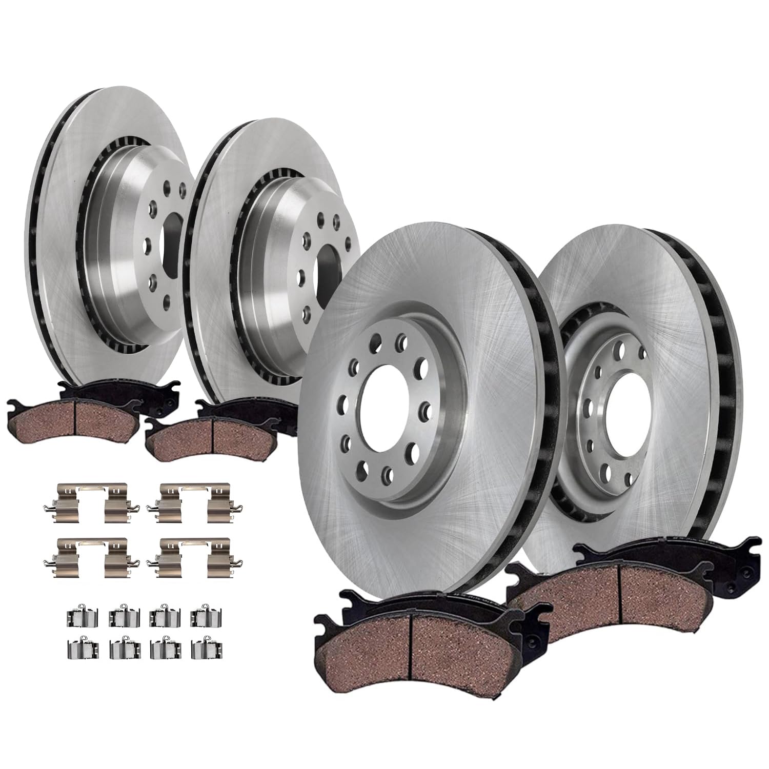 8pc Front & Rear Disc Rotors and Ceramic Brake Pads Kit