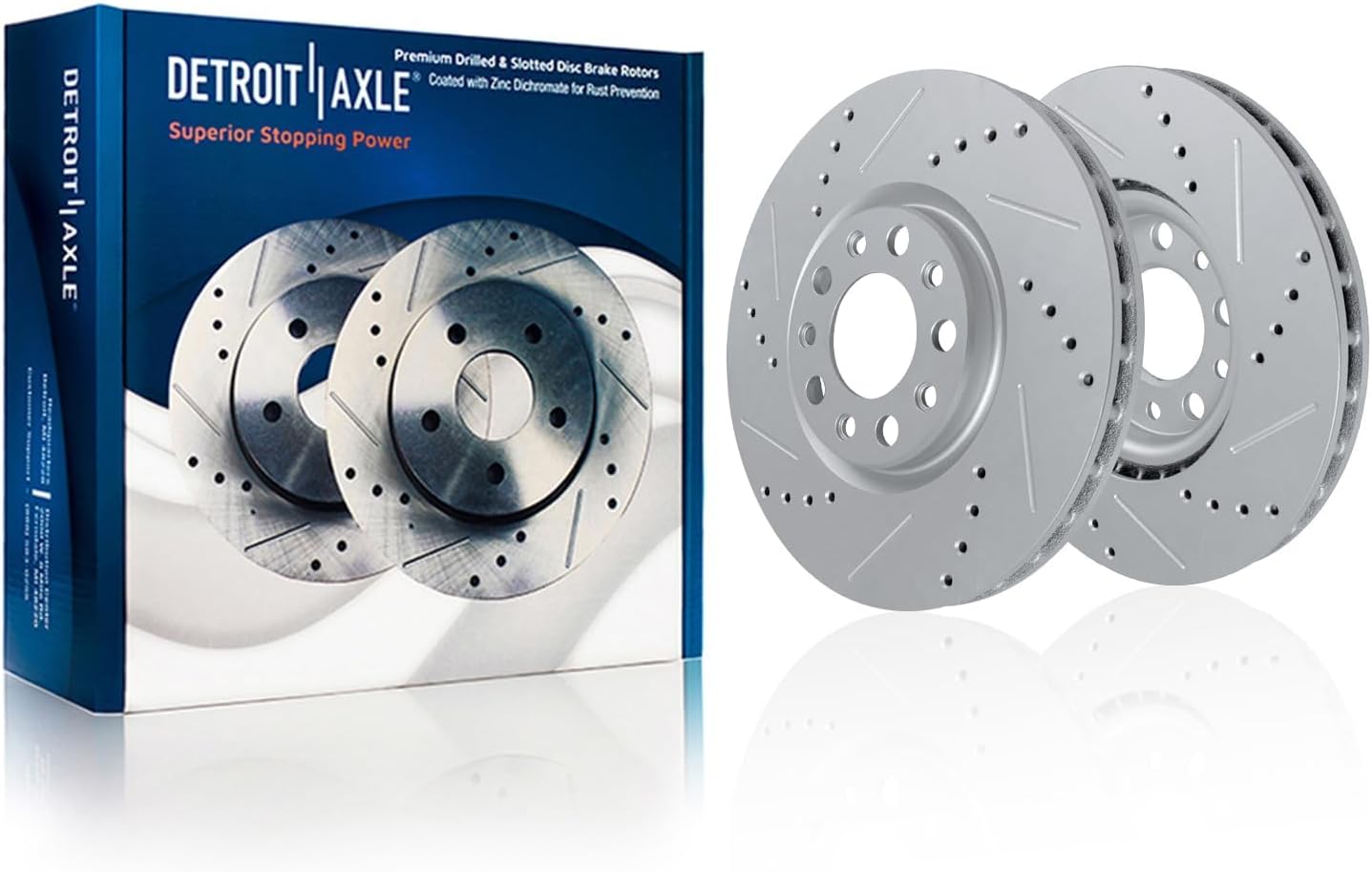 Detroit Axle - Front  Rear Drilled Rotors Brake Pads for 2018-23 Jeep Wrangler — image 4