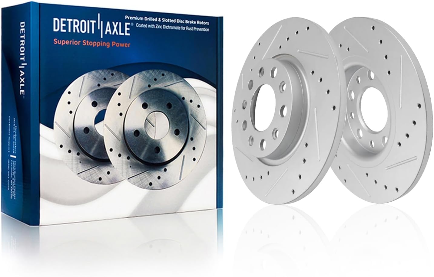 Detroit Axle - Front  Rear Drilled Rotors Brake Pads for 2014-22 Jeep Cherokee — image 5