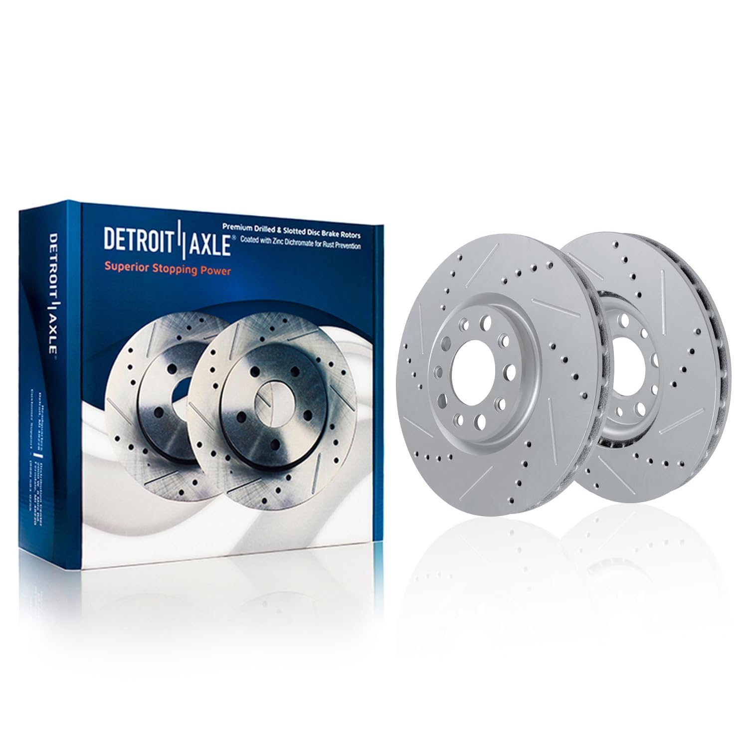 Detroit Axle - Front  Rear Drilled Rotors Brake Pads for 2014-15 Jeep Cherokee — image 4