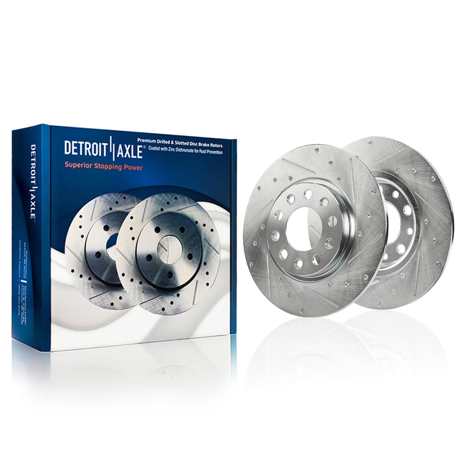 Detroit Axle - Front  Rear Drilled Rotors Brake Pads for 2014-15 Jeep Cherokee — image 5
