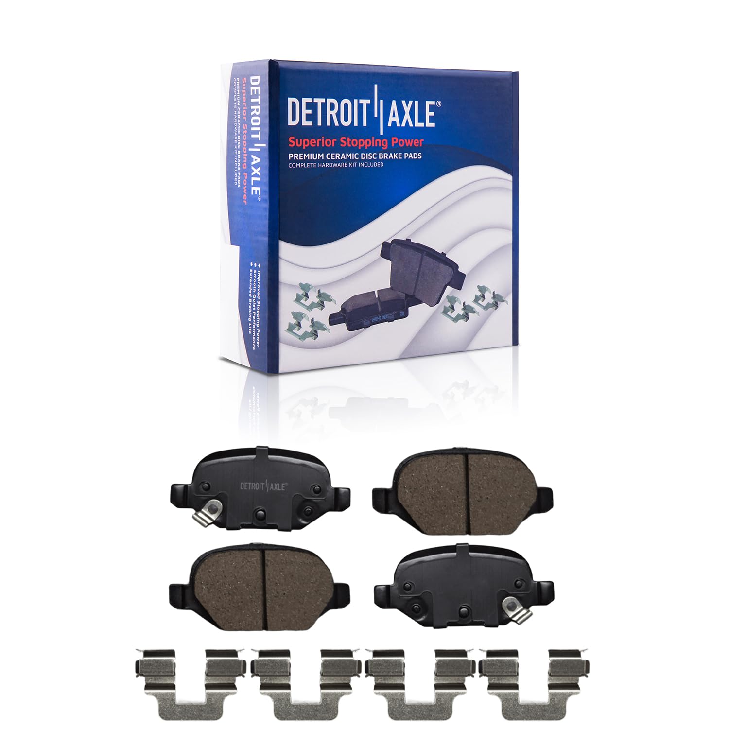 Detroit Axle - Front  Rear Drilled Rotors Brake Pads for 2012-2018 Fiat 500 — image 7
