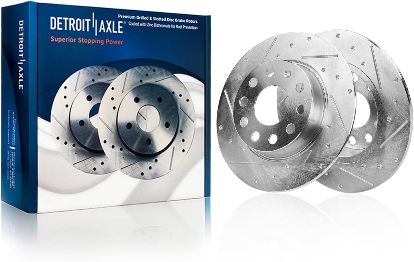 Detroit Axle - Front  Rear Drilled Rotors Brake Pads for 19-20 Volkswagen Jetta — image 5