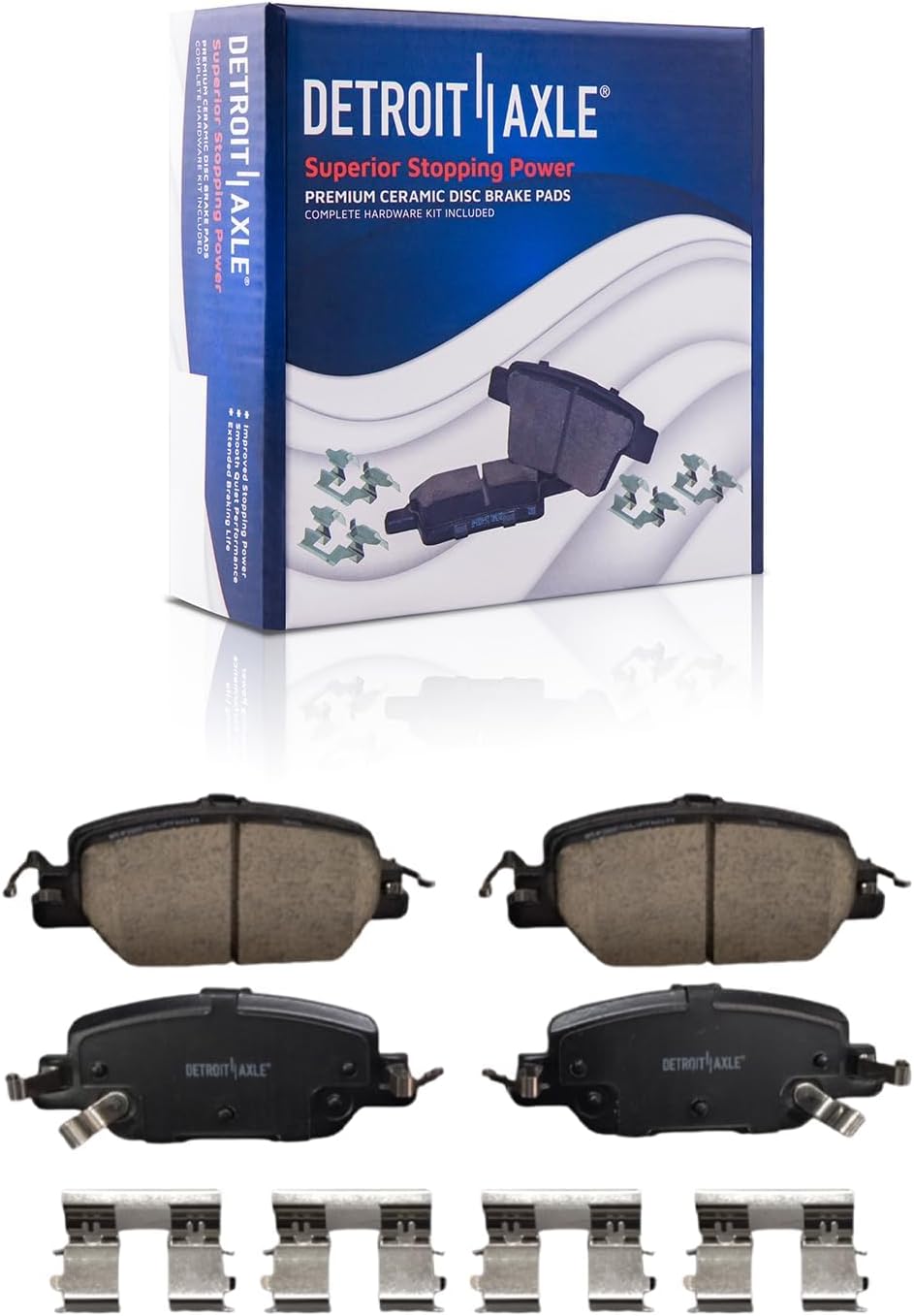 Detroit Axle - Front  Rear Disc Rotors Brake Pads Kit for 2017-2022 Honda CR-V — image 7