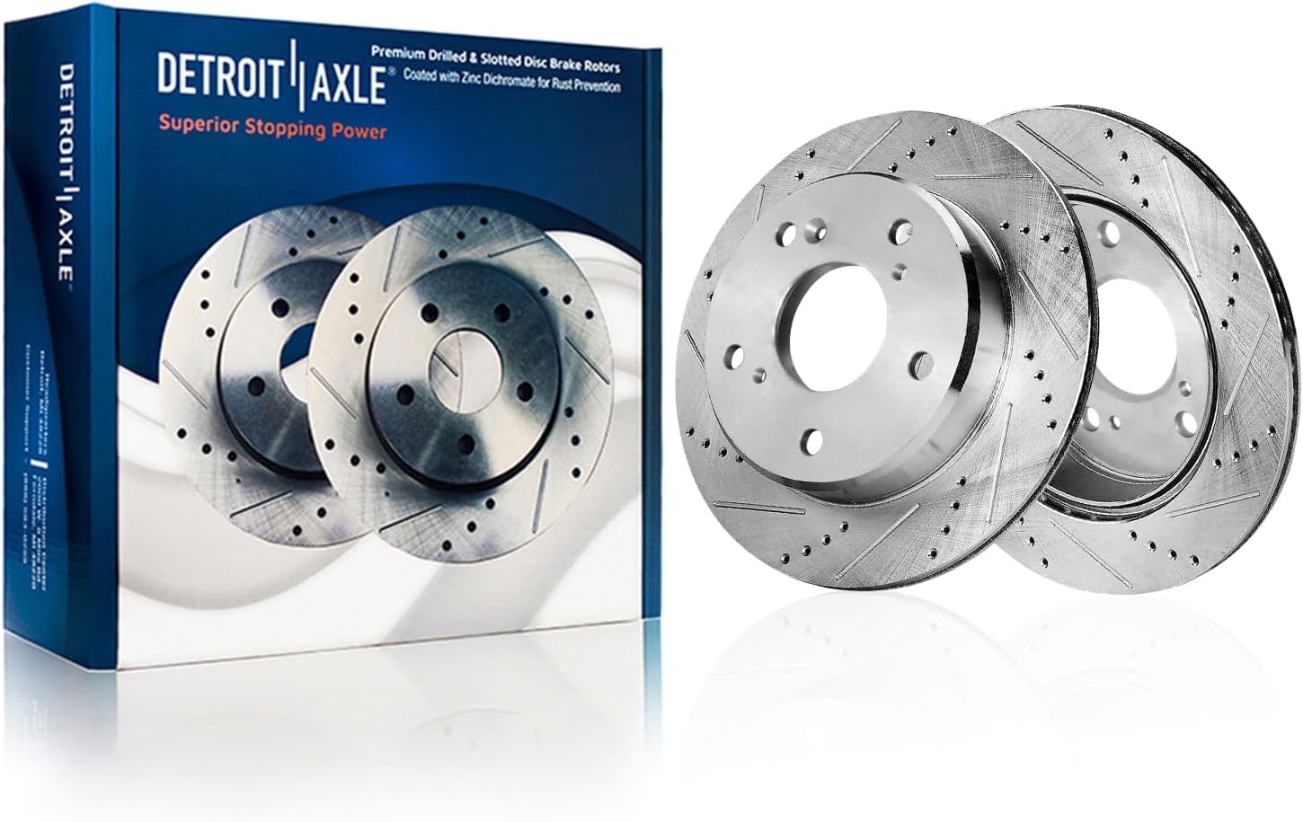 Detroit Axle - Front  Rear Drilled Rotors Brake Pads for 2017-2022 Honda CR-V — image 4