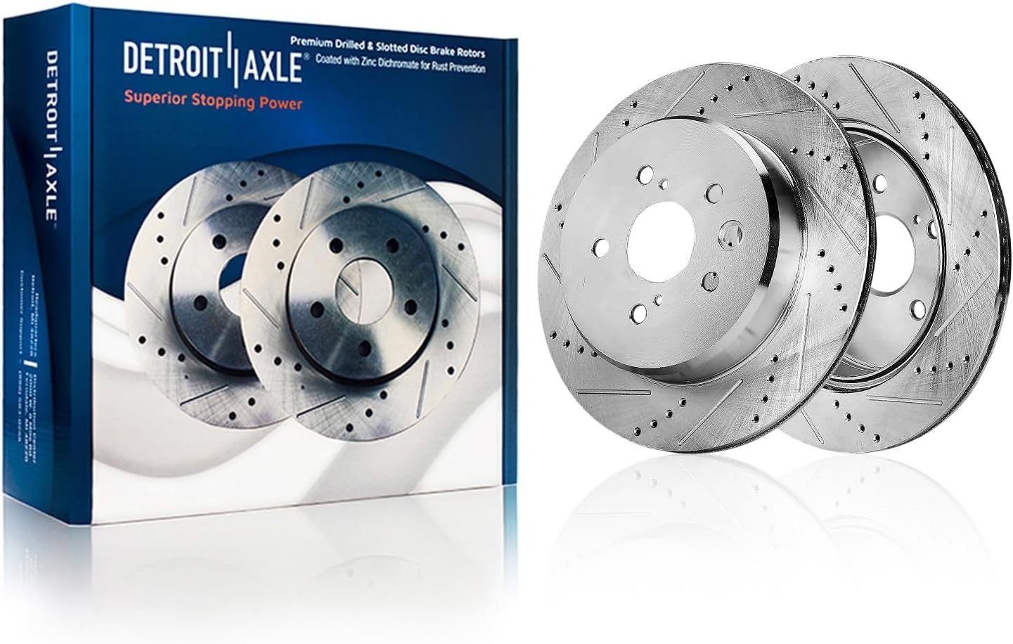 Detroit Axle - Front  Rear Drilled Rotors Brake Pads for GS200t GS350 GS450h — image 5