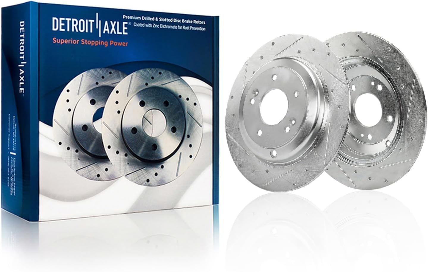 Detroit Axle - Front  Rear Drilled Rotors Brake Pads for 2010-16 Genesis Coupe — image 5