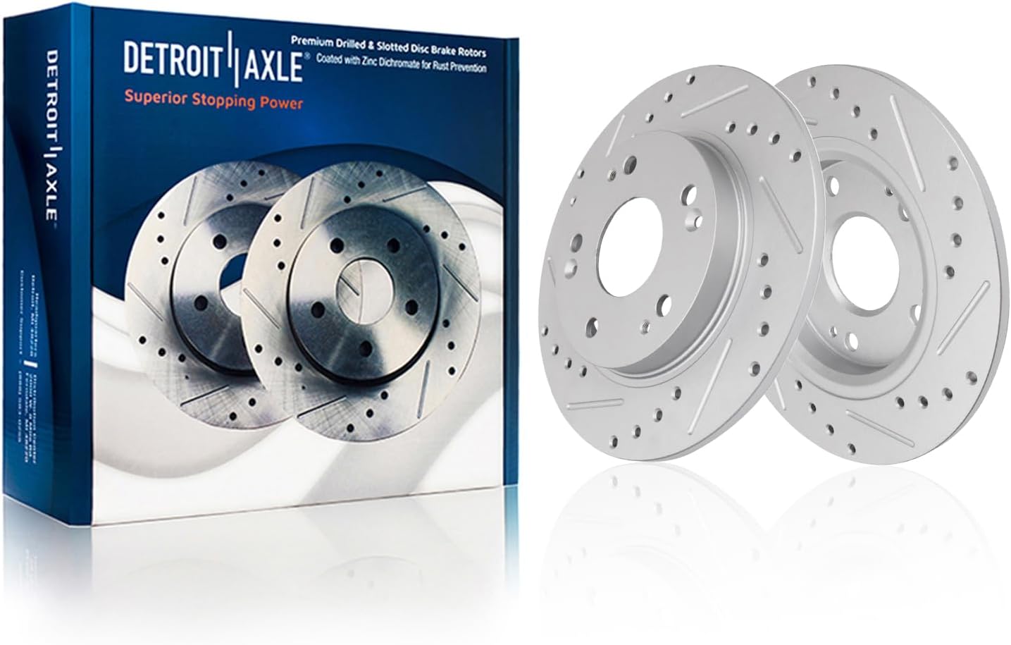 Detroit Axle - Front  Rear Drilled Rotors Brake Pads for 2011-2015 Honda CR-Z — image 5