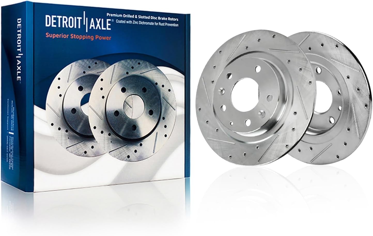 Detroit Axle - FWD Front  Rear Drilled Rotors Brake Pads for 2016-18 Mazda CX-3 — image 5