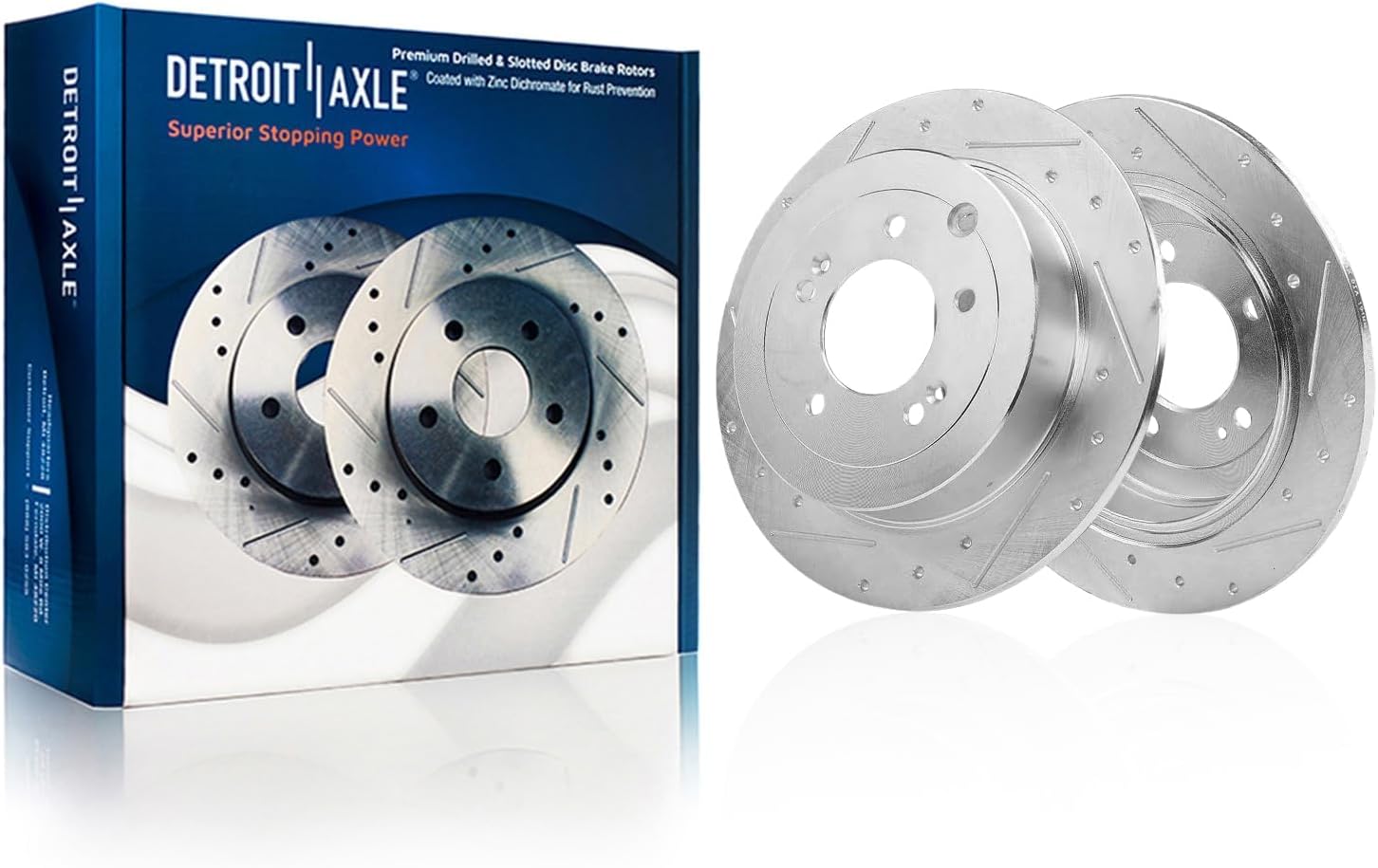 Detroit Axle - Front  Rear Drilled Rotors Brake Pads for 17-21 Tucson Sportage — image 5