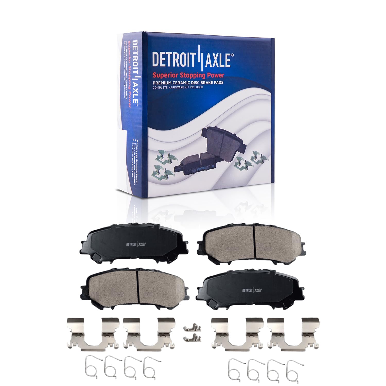 Detroit Axle - Front  Rear Rotors Ceramic Brake Pads for 2017-2018 Nissan Titan — image 7