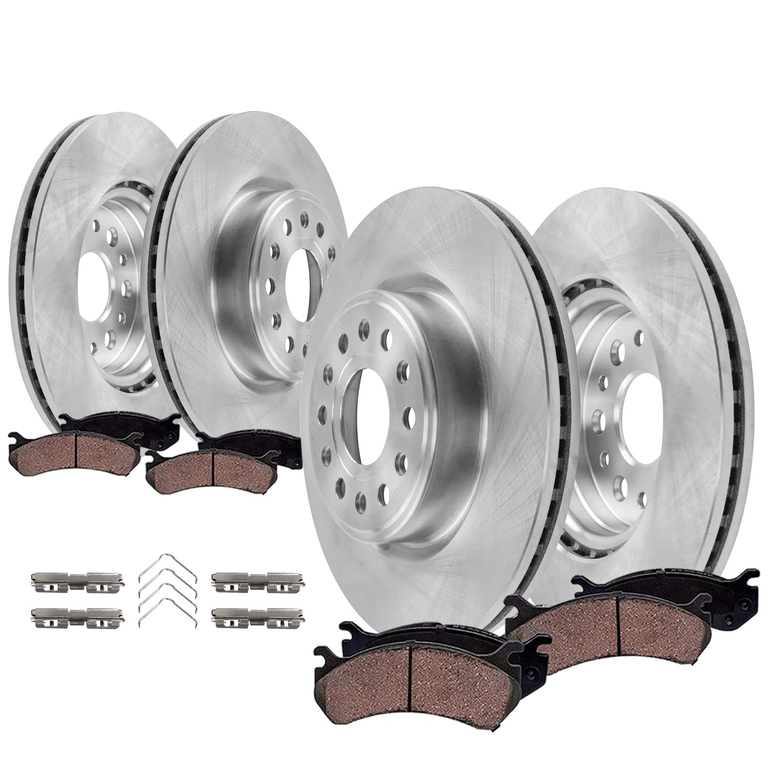 8pc Front & Rear Disc Rotors and Ceramic Brake Pads Kit