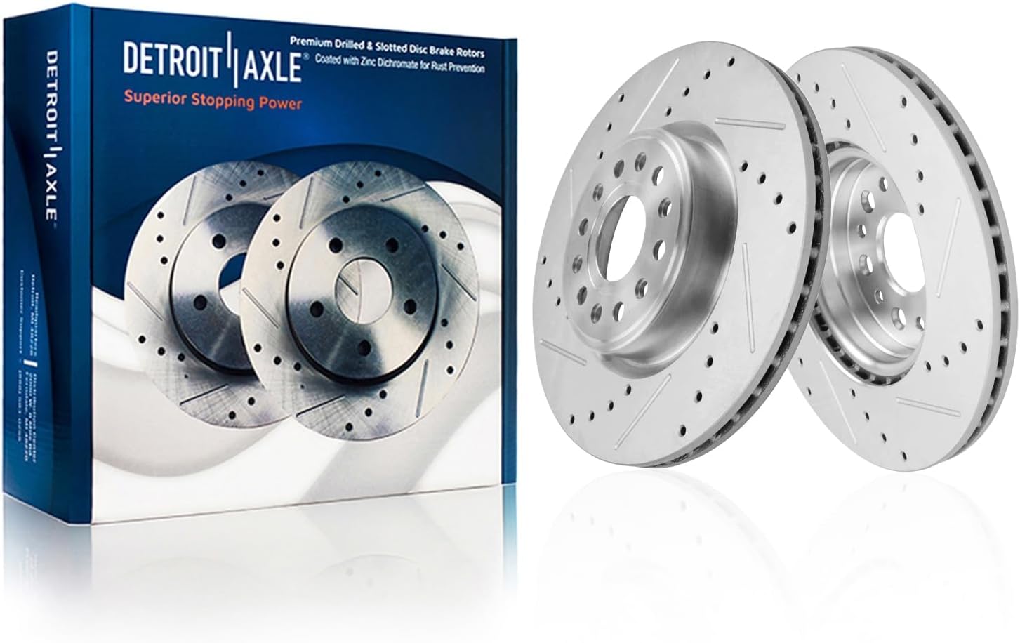 Detroit Axle - Front  Rear Drilled Rotors Brake Pads for 2019-2023 Ram 1500 — image 4