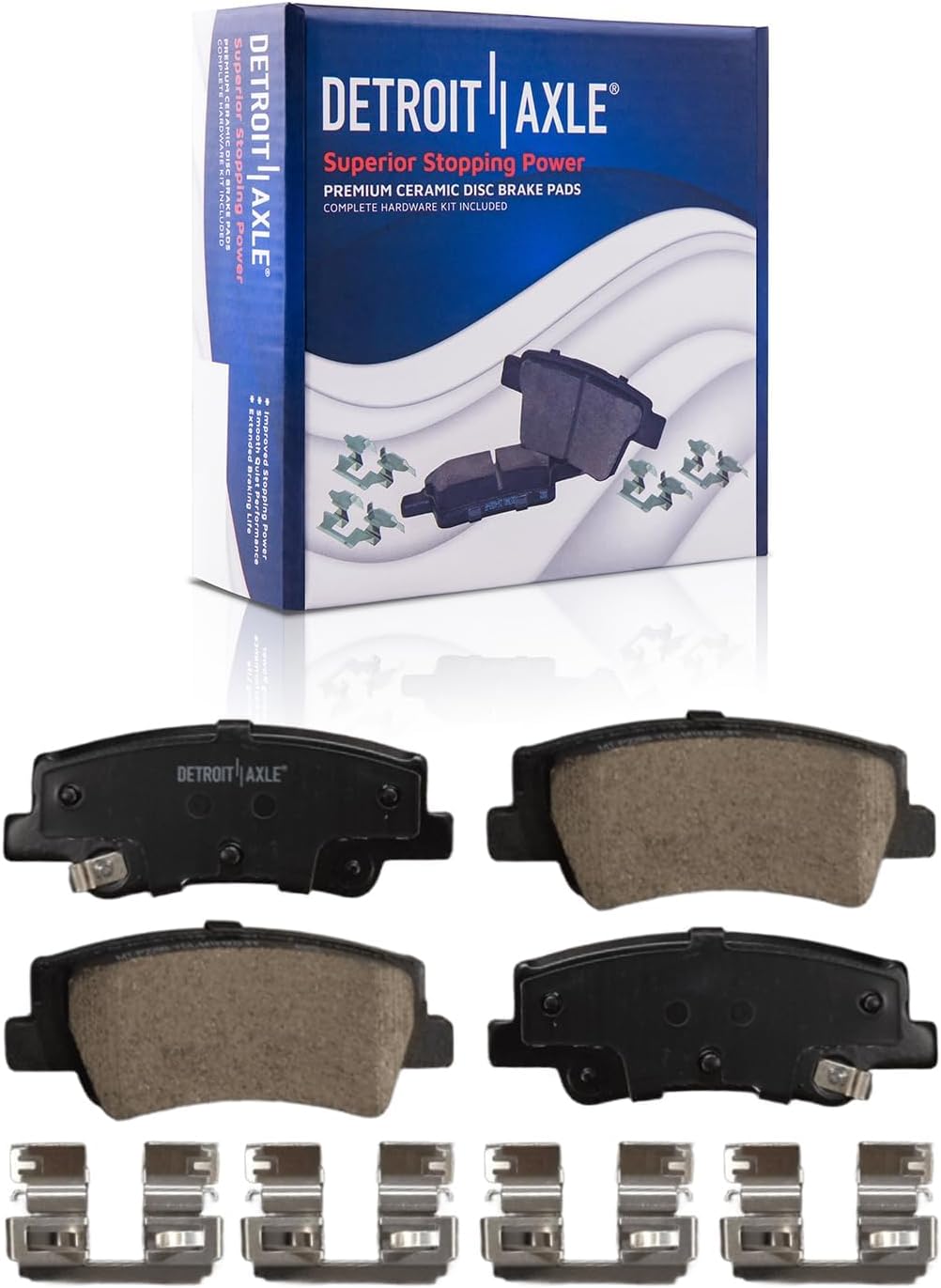 Detroit Axle - Front Rear Disc Rotors and Ceramic Brake Pads Kit for Sonata K5 — image 7