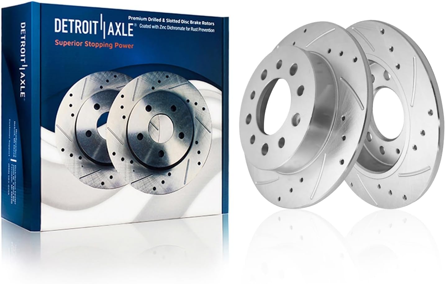 Detroit Axle - Front Rear Drilled Rotors Brake Pads for 2003-07 Hyundai Tiburon — image 5