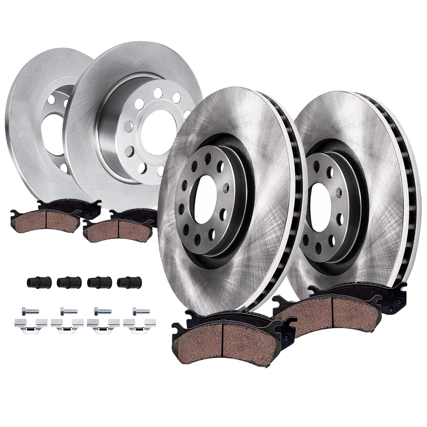 8pc Front & Rear Disc Rotors and Ceramic Brake Pads Kit