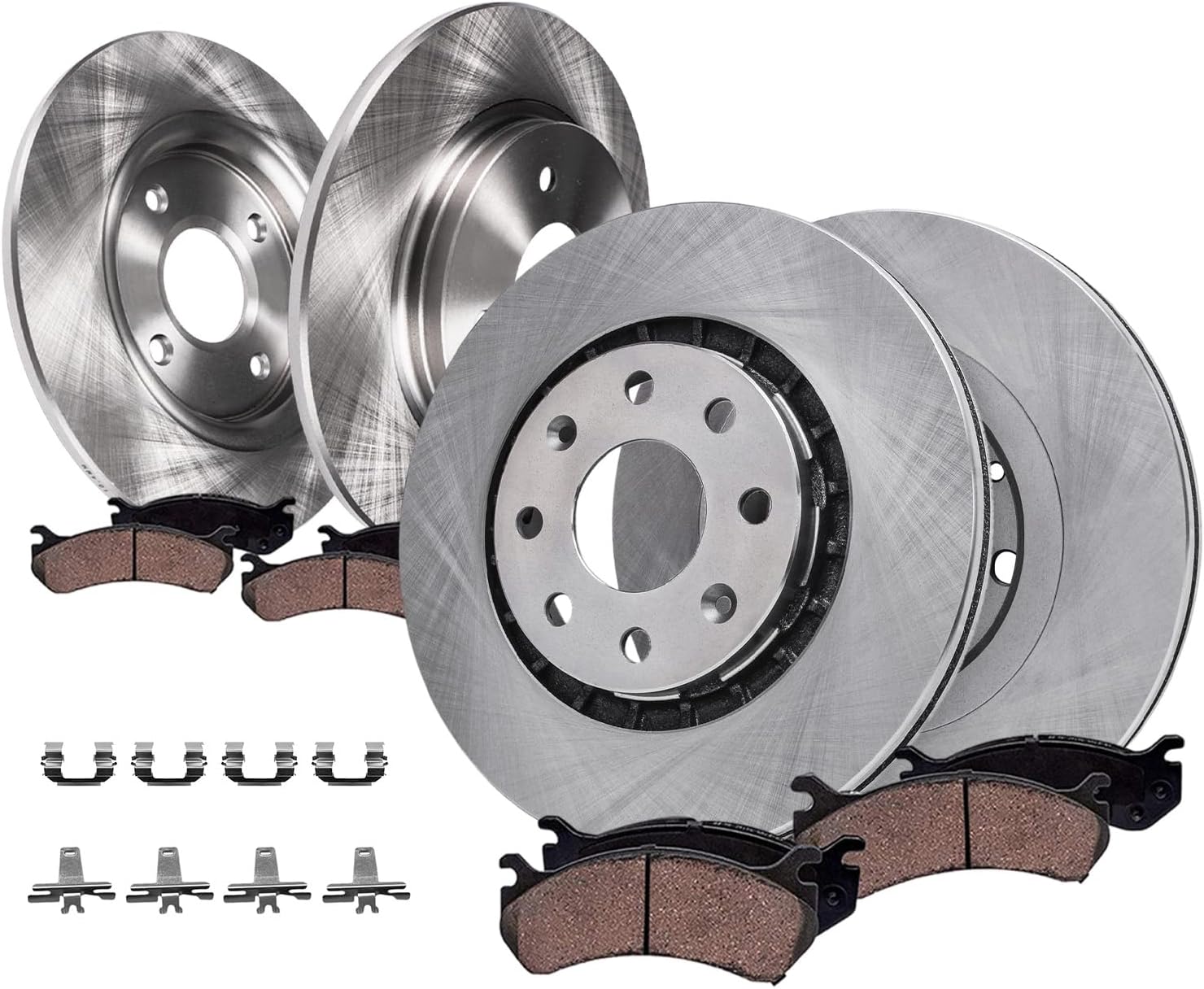 8pc Front & Rear Disc Rotors and Ceramic Brake Pads Kit