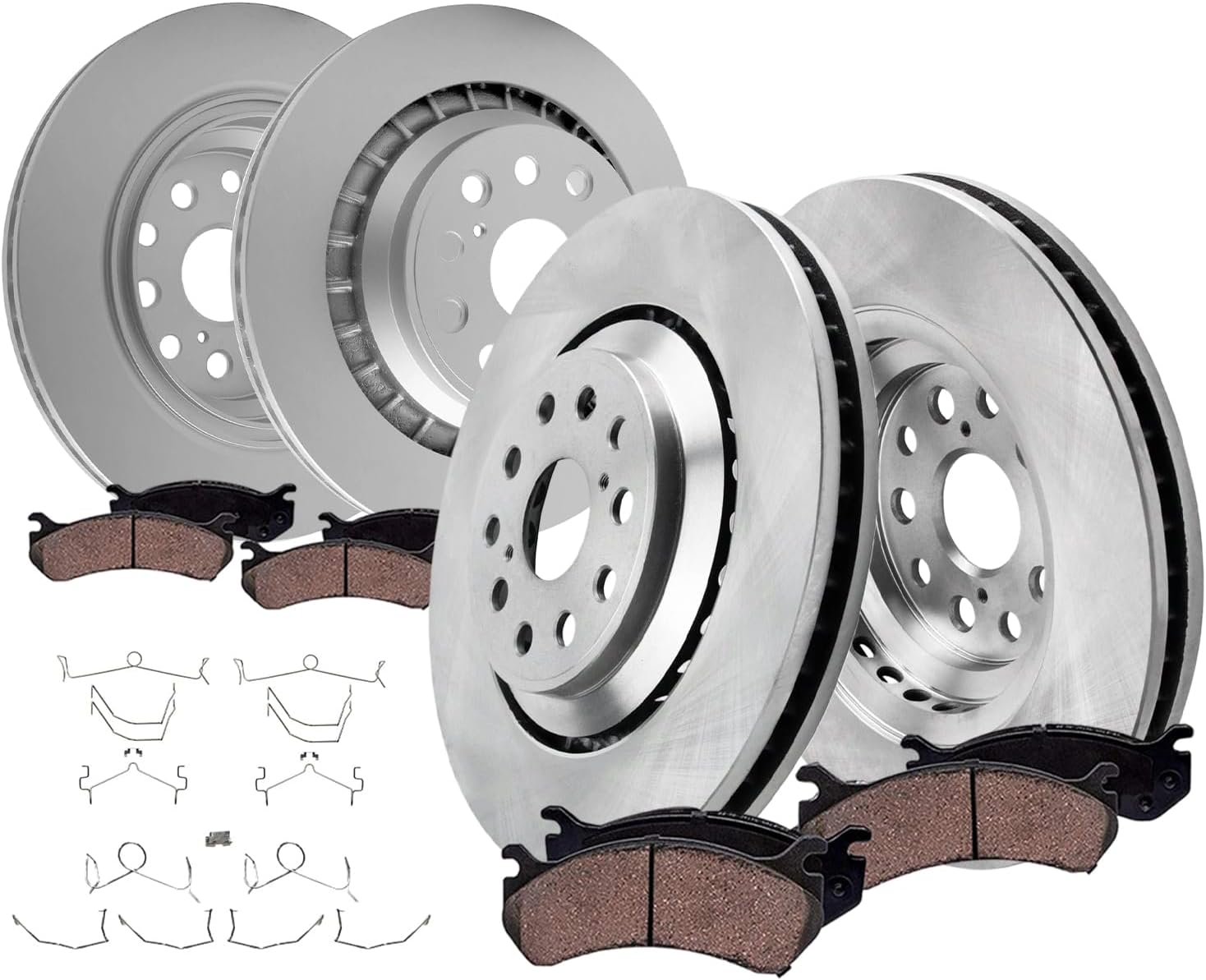 8pc Front & Rear Disc Rotors and Ceramic Brake Pads Kit