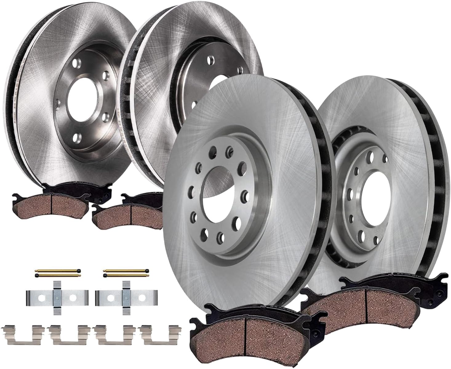 8pc Front & Rear Disc Rotors and Ceramic Brake Pads Kit