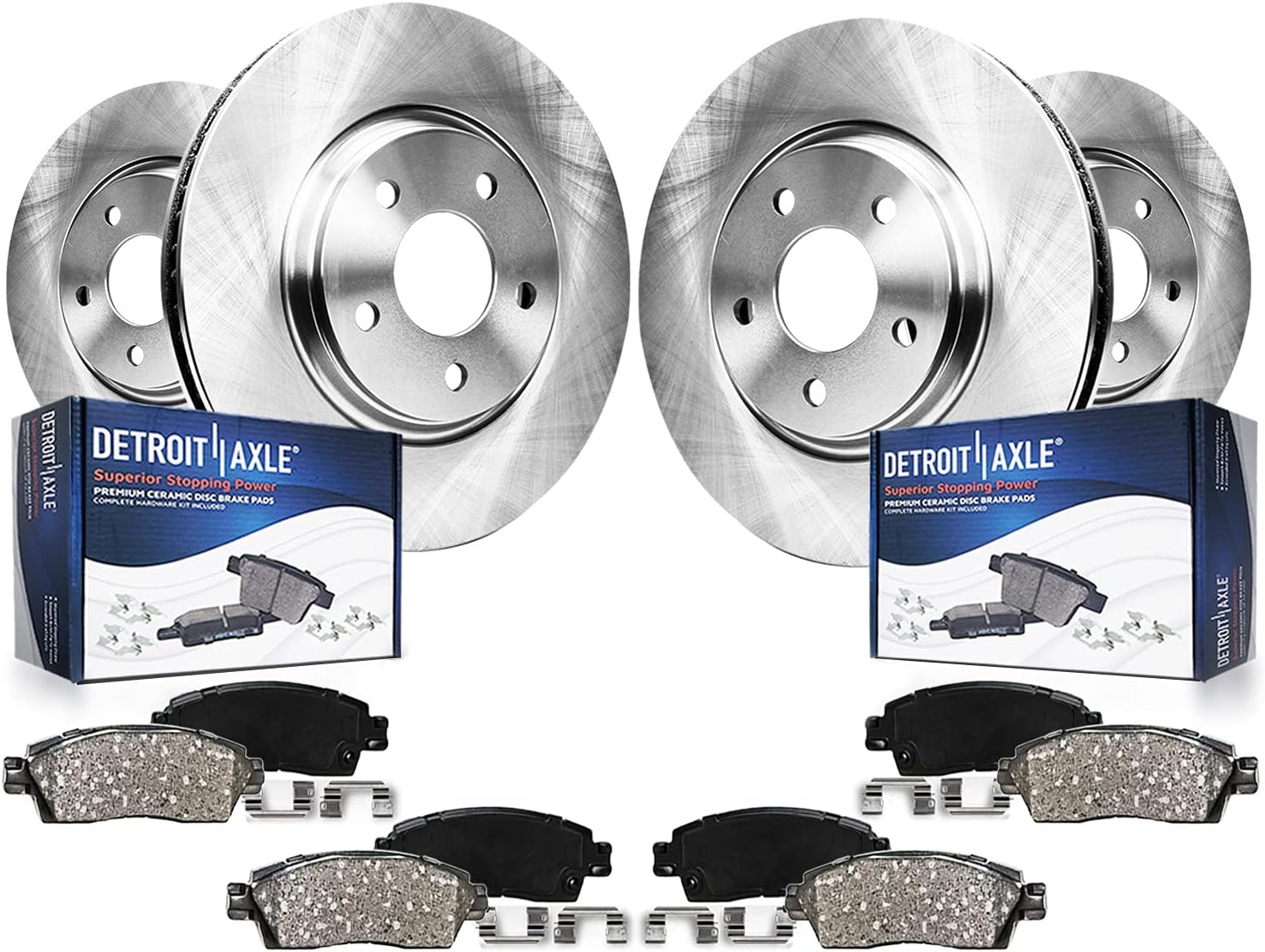 8pc Front & Rear Disc Rotors and Ceramic Brake Pads Kit