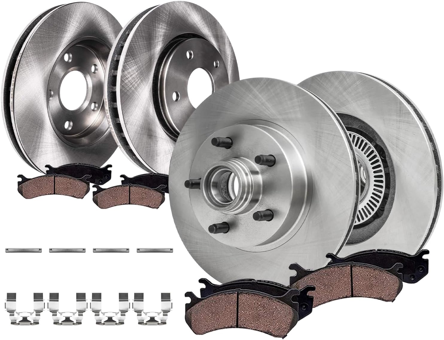 8pc Front & Rear Disc Rotors and Ceramic Brake Pads Kit