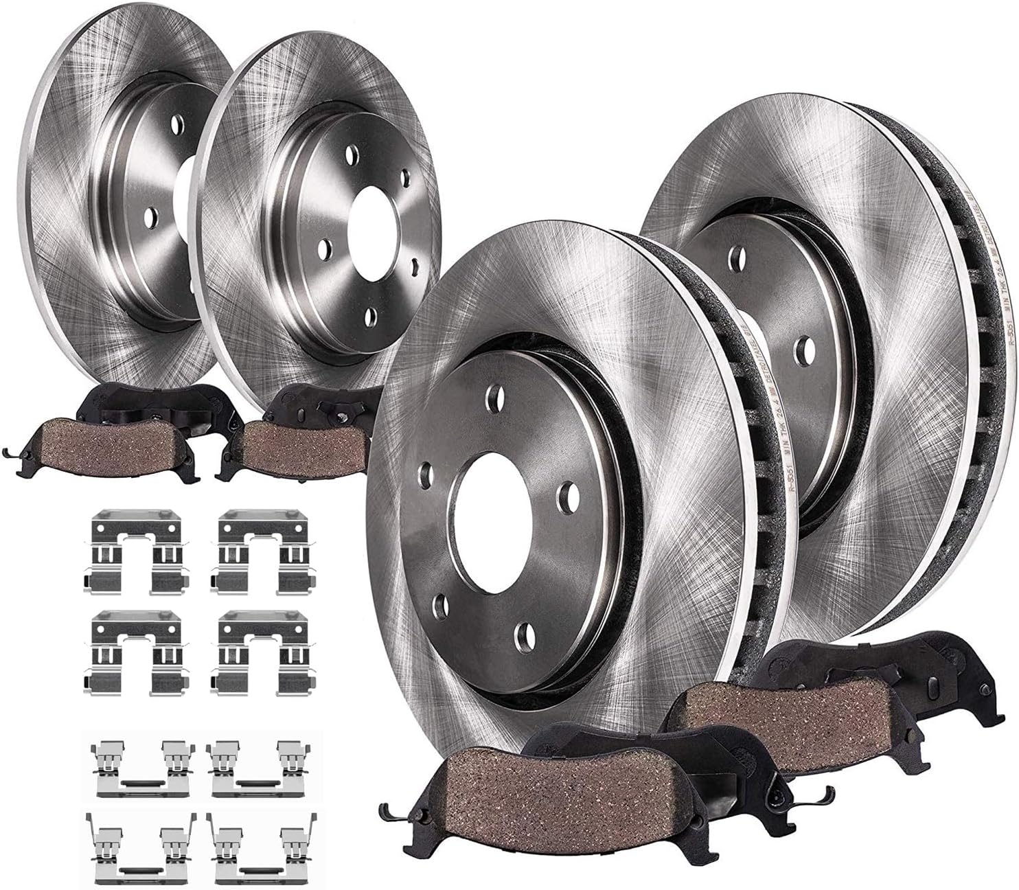 8pc Front & Rear Disc Rotors and Ceramic Brake Pads Kit