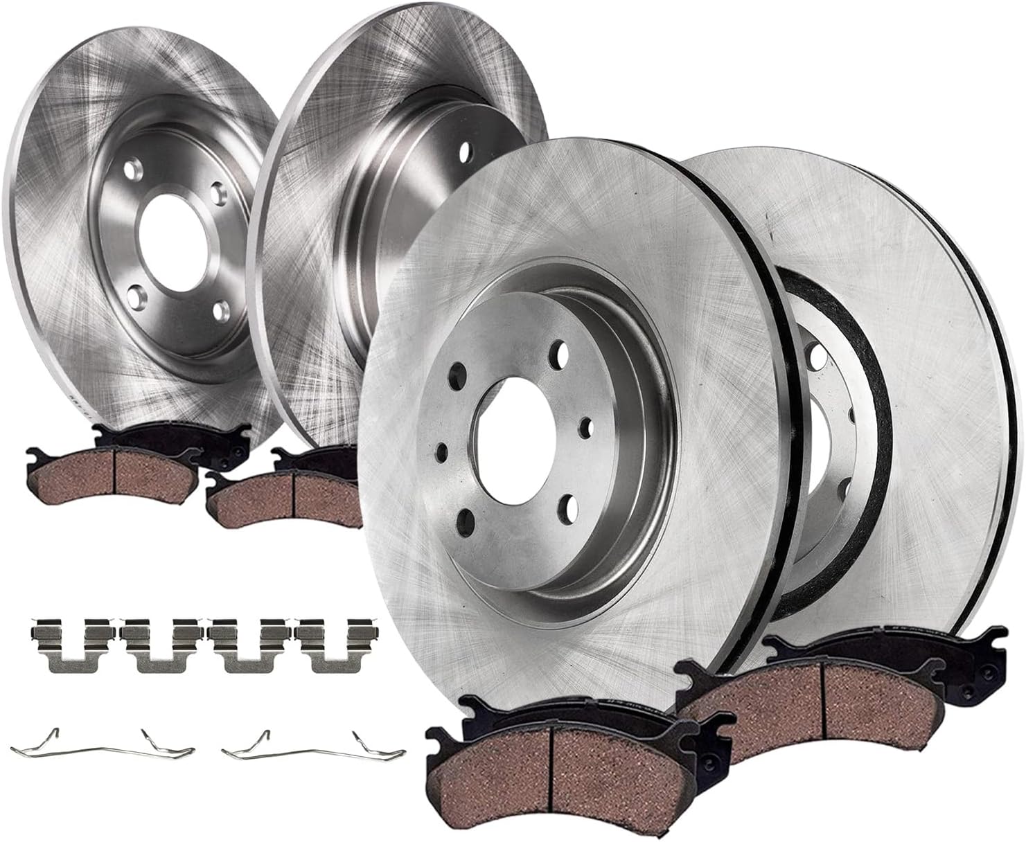 8pc Front & Rear Disc Rotors and Ceramic Brake Pads Kit