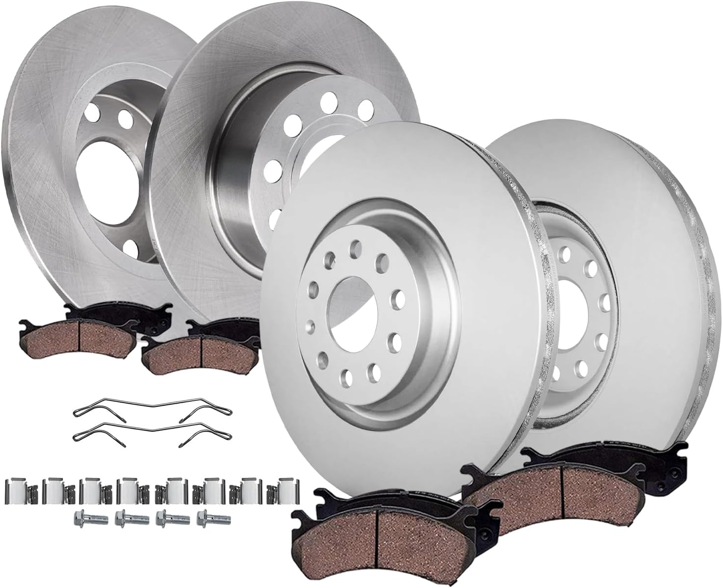 8pc Front & Rear Disc Rotors and Ceramic Brake Pads Kit