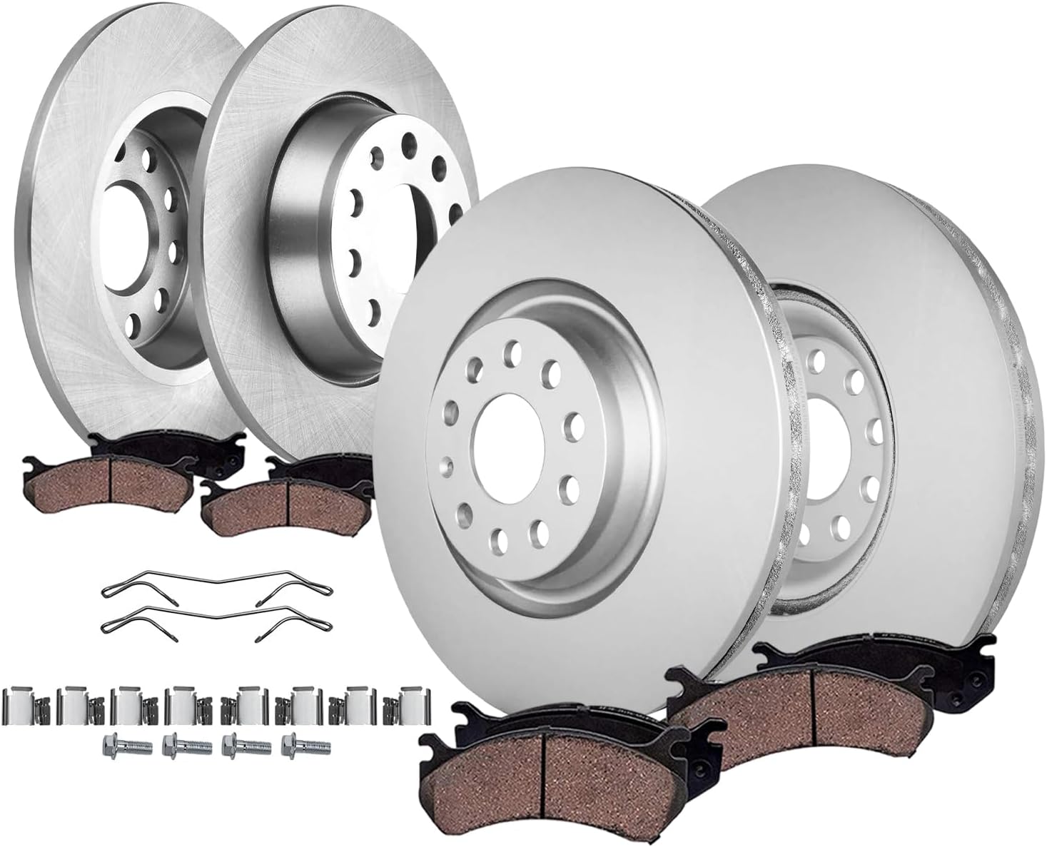 8pc Front & Rear Disc Rotors and Ceramic Brake Pads Kit