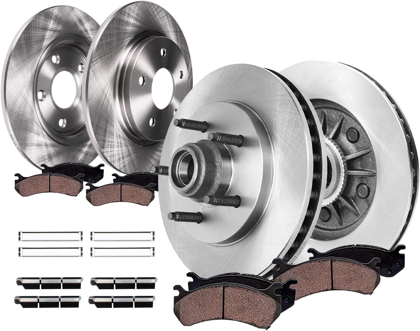8pc Front & Rear Disc Rotors and Ceramic Brake Pads Kit