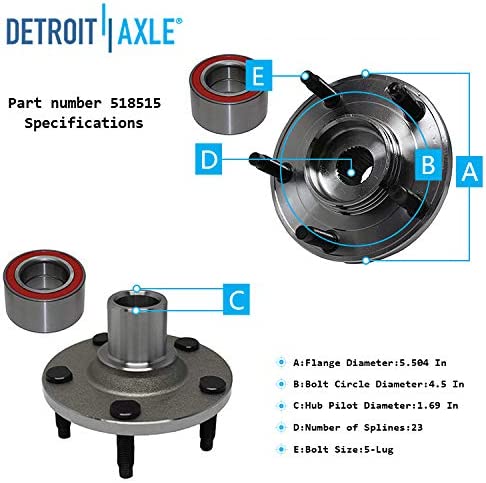 Detroit Axle - Front Disc Rotors Ceramic Brake Pads Kit for Ford Escape Mariner — image 8