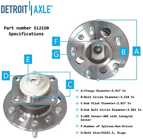 Detroit Axle - Rear Disc Rotors Ceramic Brake Pads for Chevy Impala Grand Prix — image 7