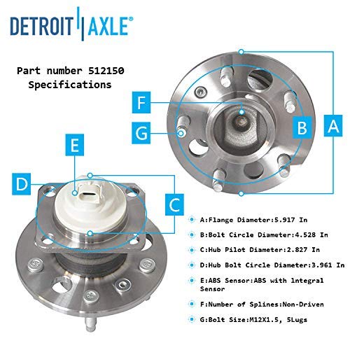 Detroit Axle - FWD Rear Rotors Brake Pads Wheel Hubs for Relay Uplander Terraza — image 7