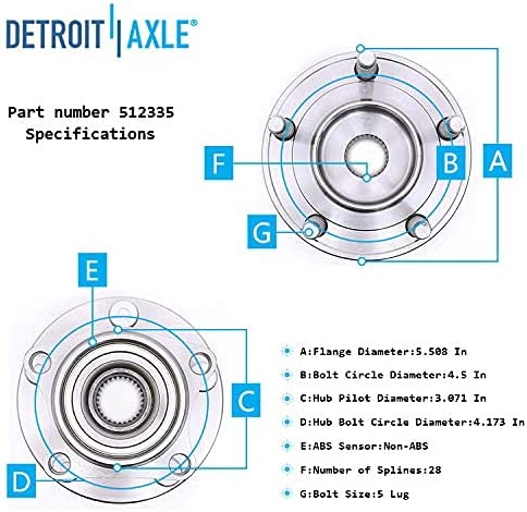 Detroit Axle - Rear Rotors Brake Pads Wheel Hubs for 07-10 Ford Edge Lincoln MKX — image 7