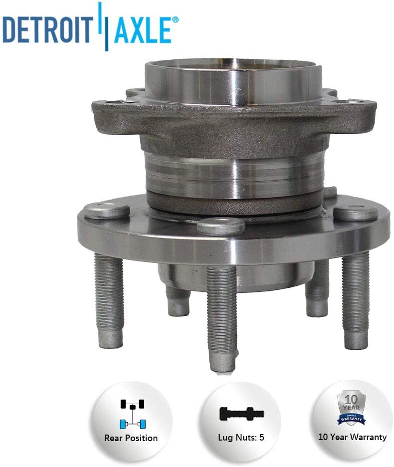 Detroit Axle - AWD Rear Drilled Rotors Brake Pads Wheel Hubs for 07-10 Edge MKX — image 8