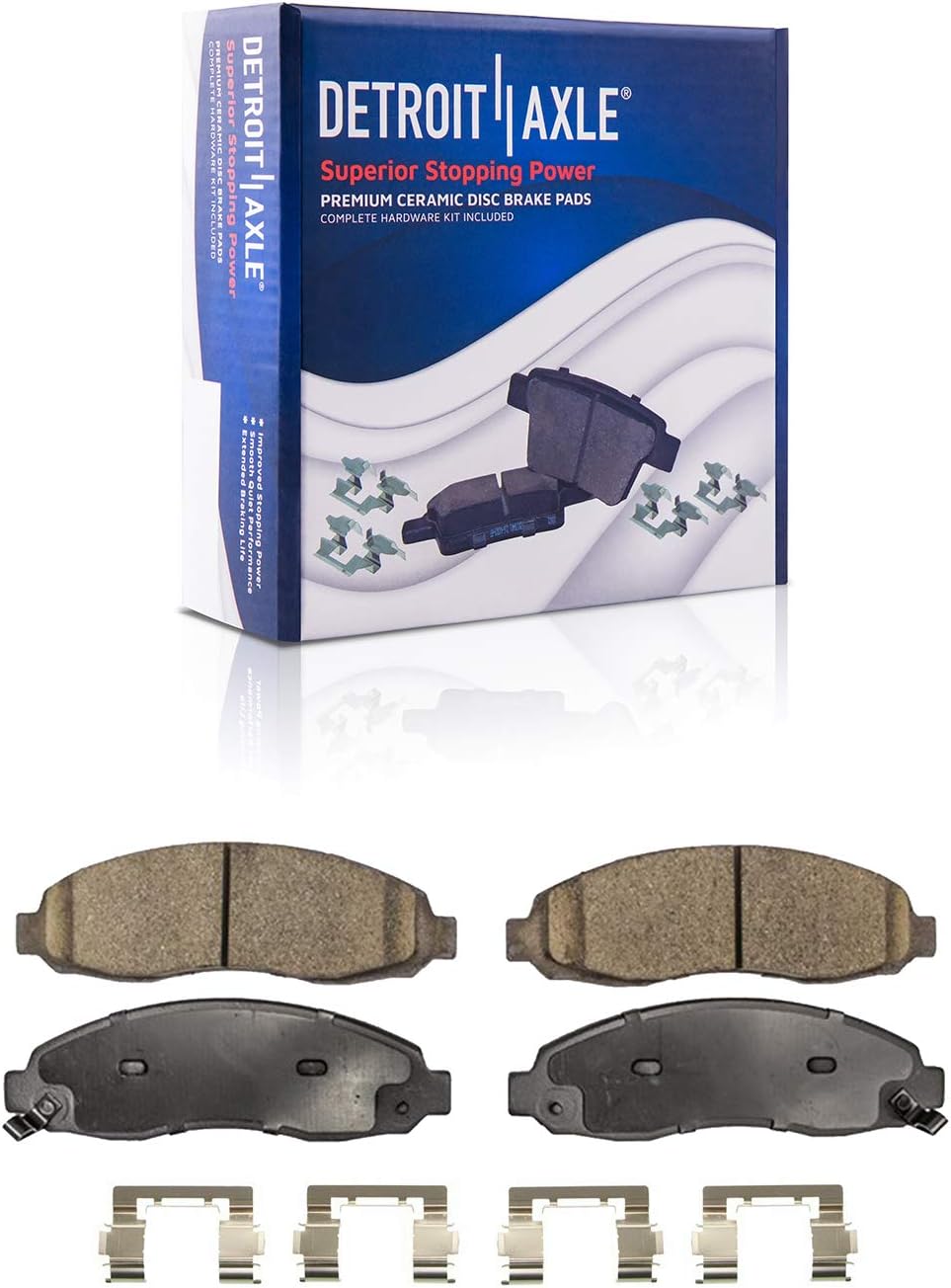 Detroit Axle - RWD Front Disc Rotors Brake Pads Wheel Hubs for Dodge Dakota — image 6
