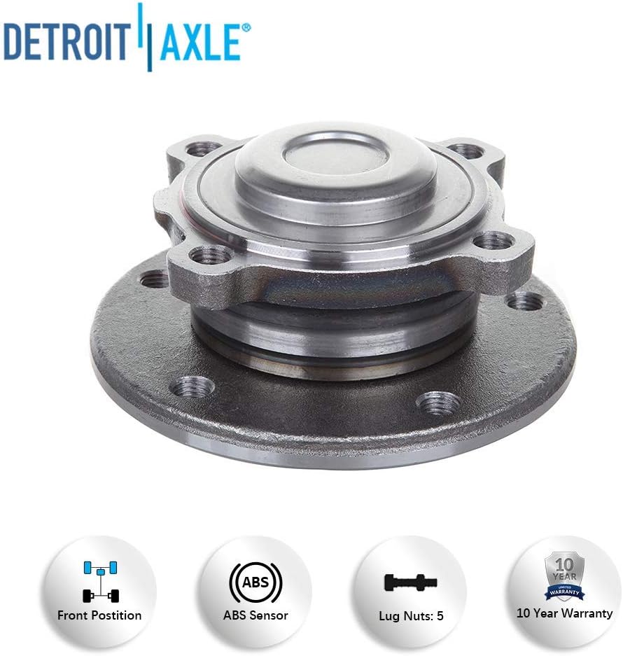 Detroit Axle - Front Drilled Rotors Brake Pads Wheel Hubs Kit for BMW 335D 335I — image 8