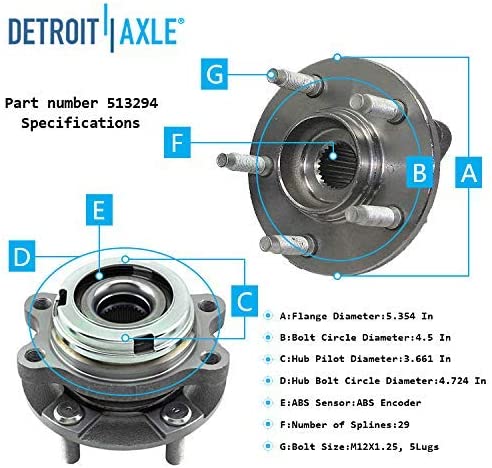 Detroit Axle - Front Disc Rotors Ceramic Brake Pads for 2007-2013 Nissan Altima — image 7