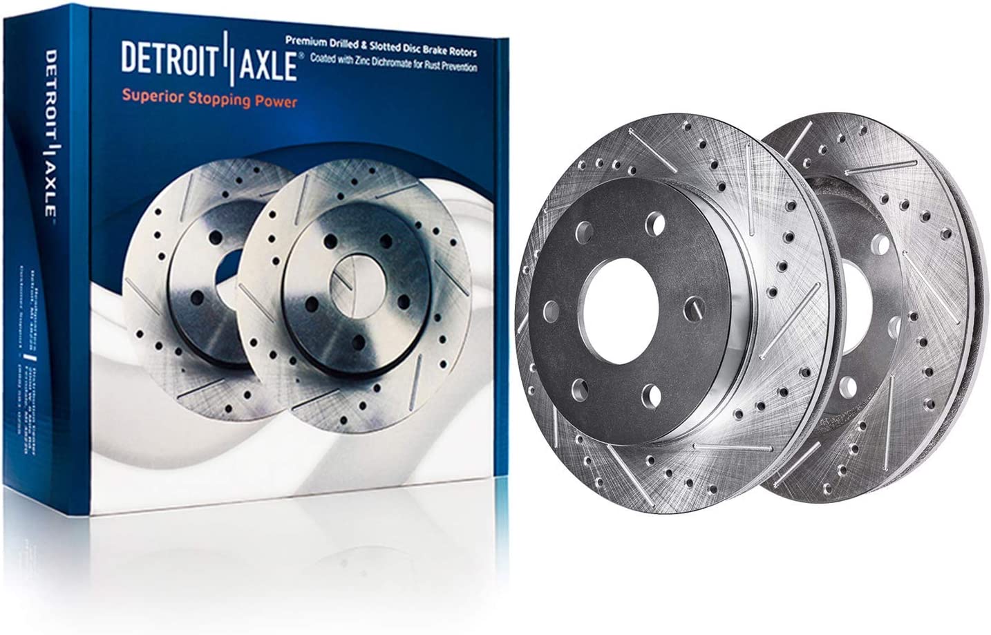 Detroit Axle - 2WD Front Drilled Rotors Brake Pads Wheel Hubs for Silverado 1500 — image 4