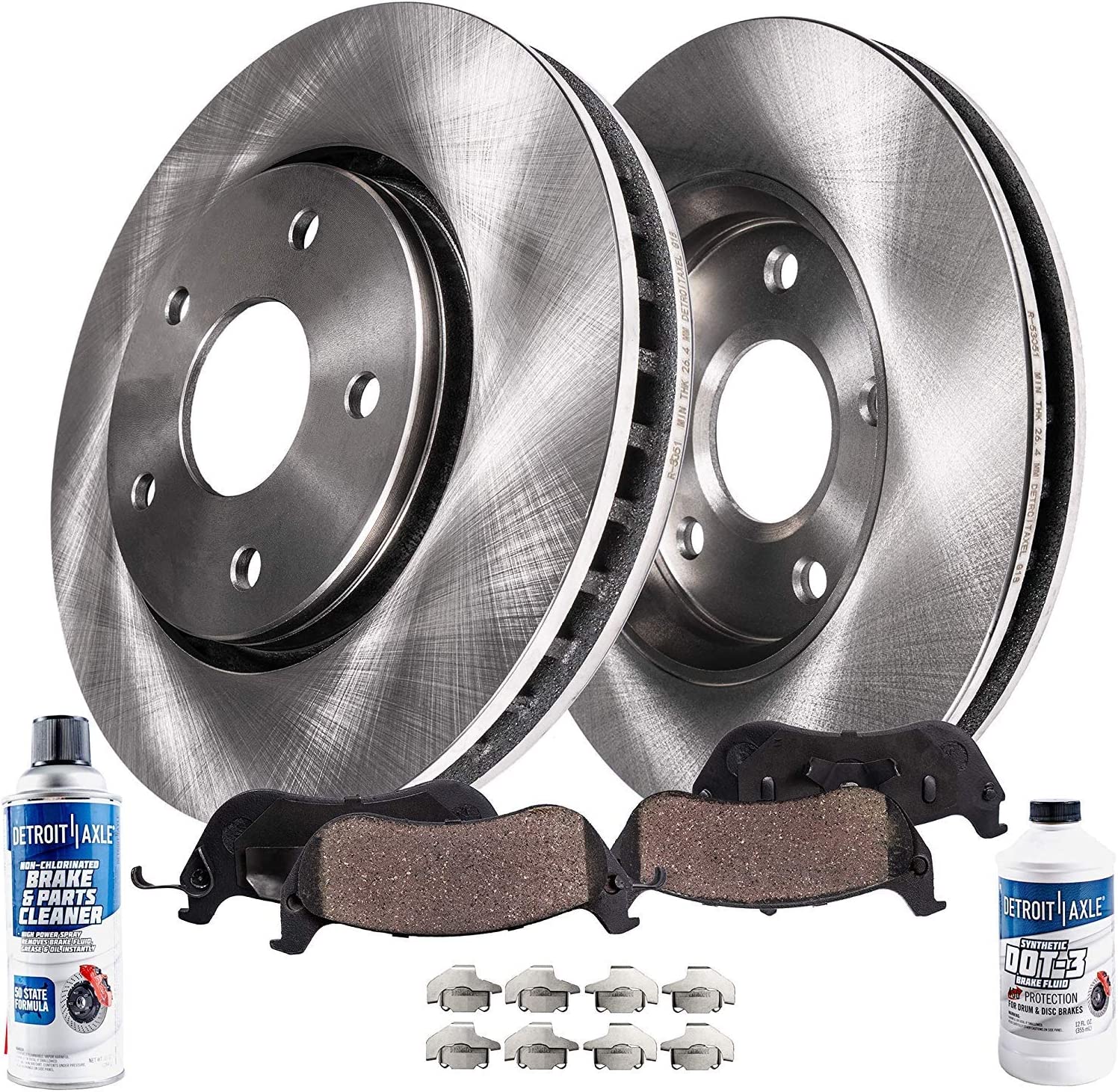 Detroit Axle - Front Rotors Brake Pads Wheel Hub Bearings for 02-05 Jeep Liberty — image 4