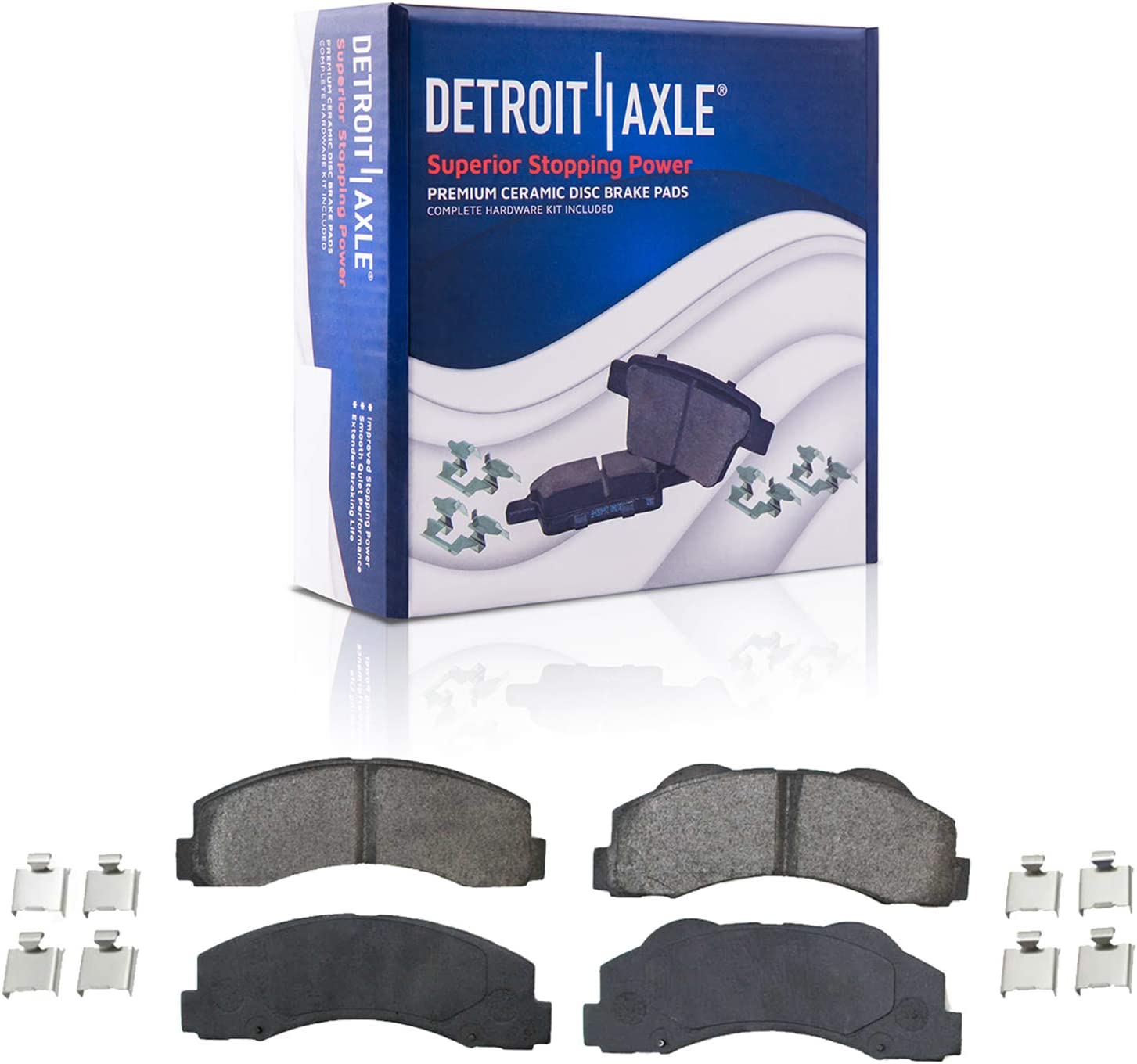 Detroit Axle - 2WD Front Drilled Rotors Brake Pads Kit for Ford F-150 Expedition — image 5