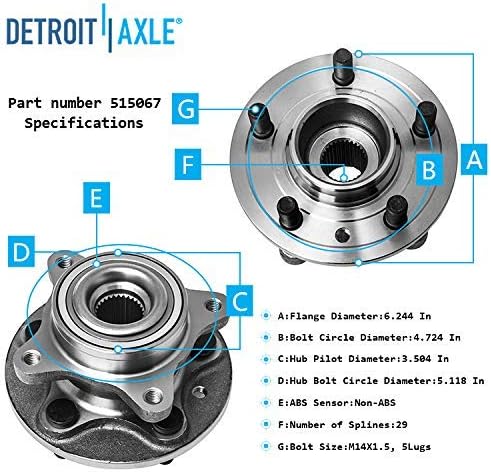 Detroit Axle - Front Drilled Rotors Brake Pads for 2006-2009 Range Rover Sport — image 7