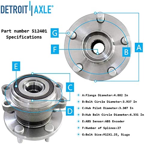 Detroit Axle - Rear Drilled Rotors Brake Pads Kit for Forester Legacy Outback — image 7