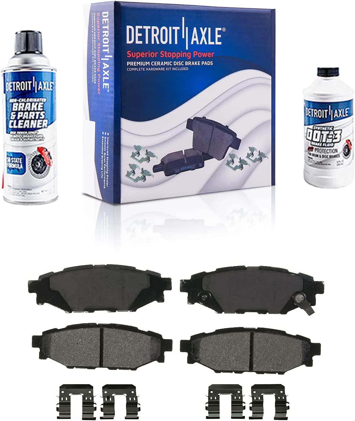 Detroit Axle - Rear Drilled Rotors Brake Pads Kit for Forester Legacy Outback — image 5