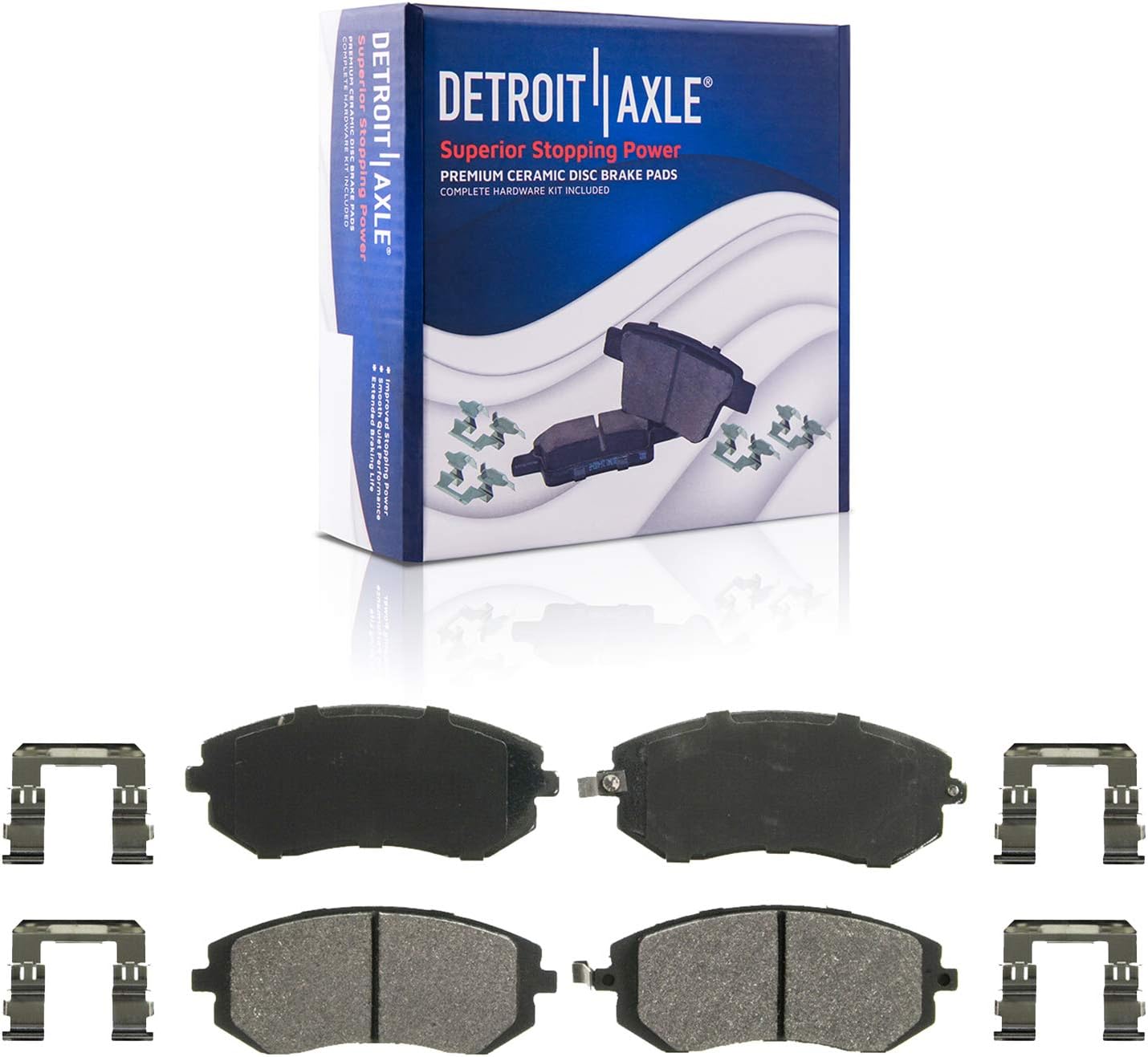 Detroit Axle - Front Disc Rotors Brake Pads Wheel Hubs Kit for Subaru Forester — image 6
