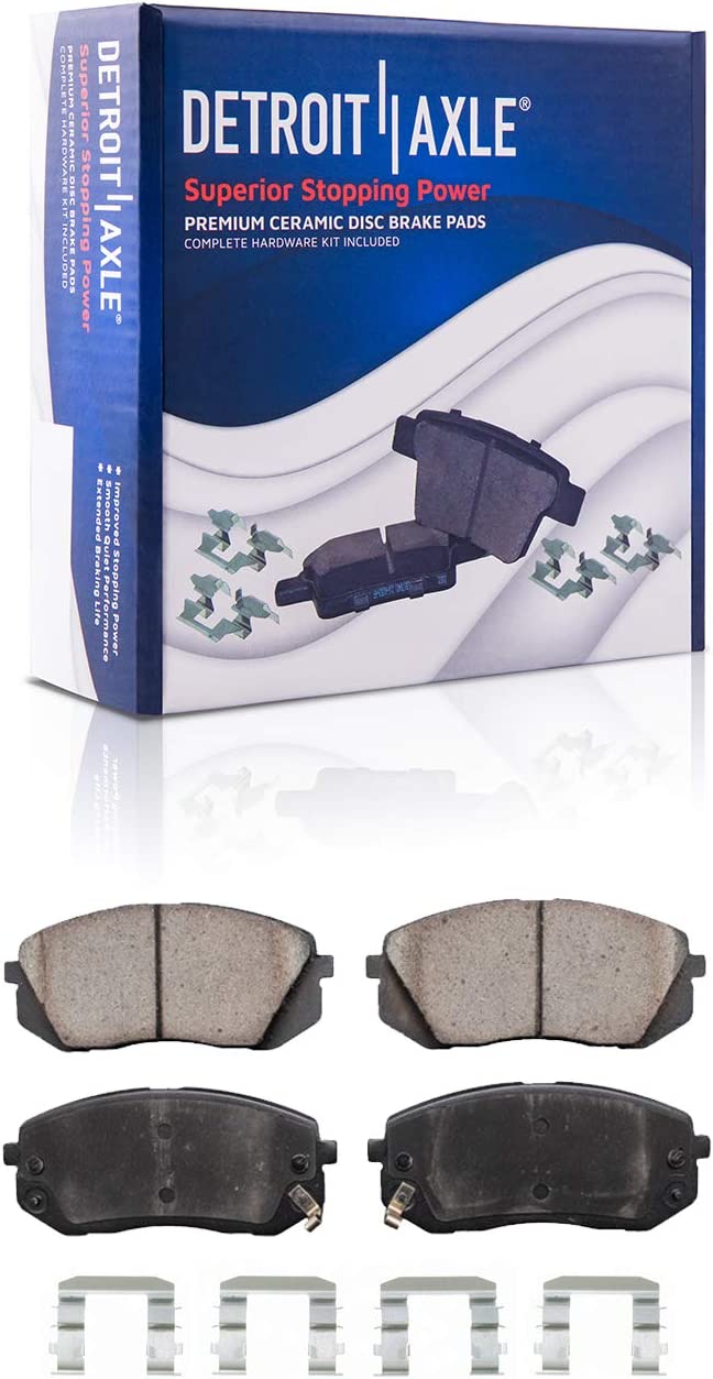 Detroit Axle - Front Drilled Rotors Brake Pads Hub Kit for Hyundai Sonata Tucson — image 6