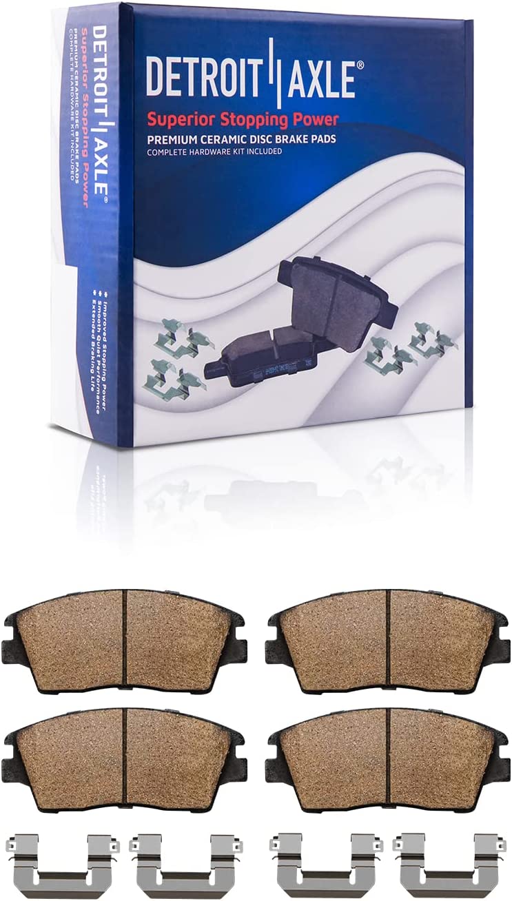 Detroit Axle - Front Drilled Rotors Brake Pads Hubs for 2017-20 Tucson Sportage — image 5