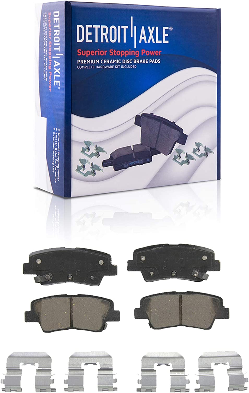 Detroit Axle - Rear Rotors Brake Pads Wheel Hubs for 2012-17 Hyundai Accent Rio — image 5